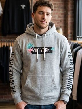 Zoo York Grey Hoodie w Pink Flamingo